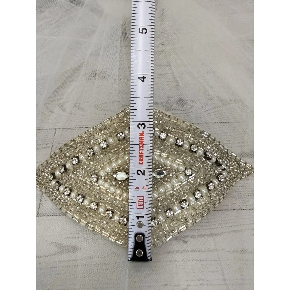 Art Deco Bridal‎ Hair Comb Crystal Pearl Beaded Wedding Headpiece Vintage 5.5